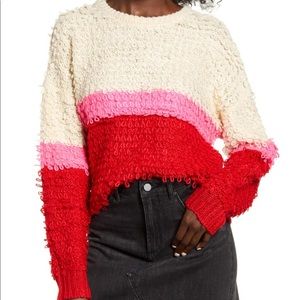 Woven Heart Bold Stripe Sweater